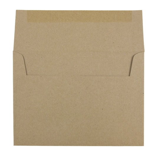 JAM Paper 5" x 7" Brown Kraft Paper Bag Premium Invitation Envelopes
